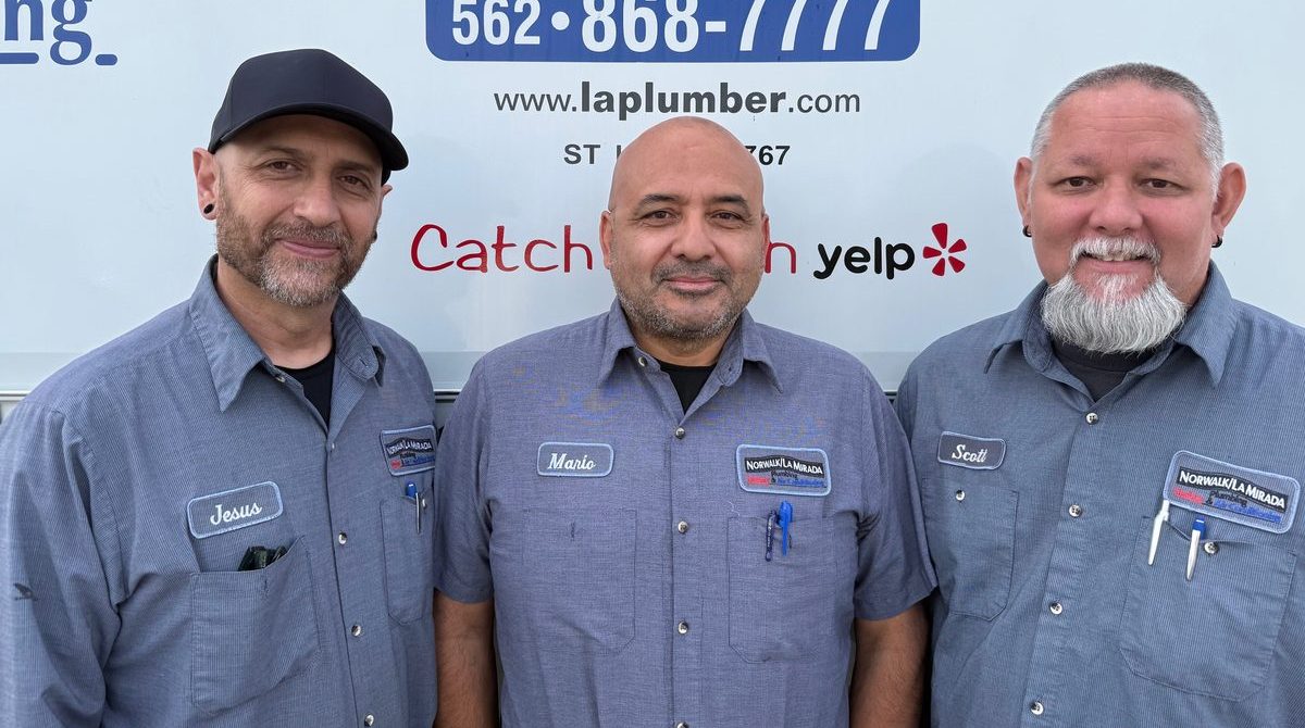 Jesus, Mario, and Scott — senior technicians at Pomona Valley Plumbing
